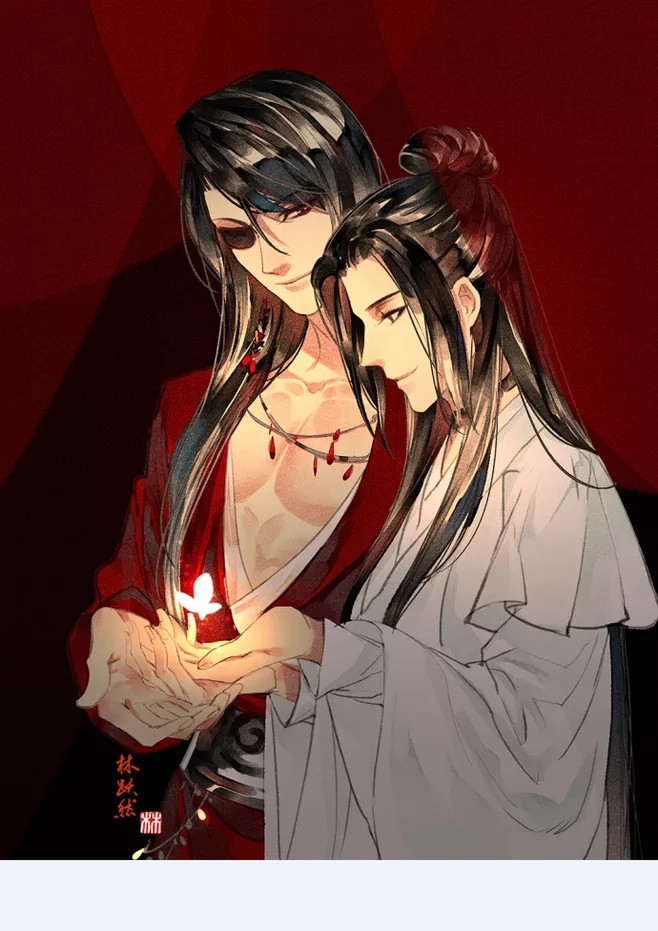 古风男神动漫壁纸:花城为谢怜雕刻神像,想多久雕刻