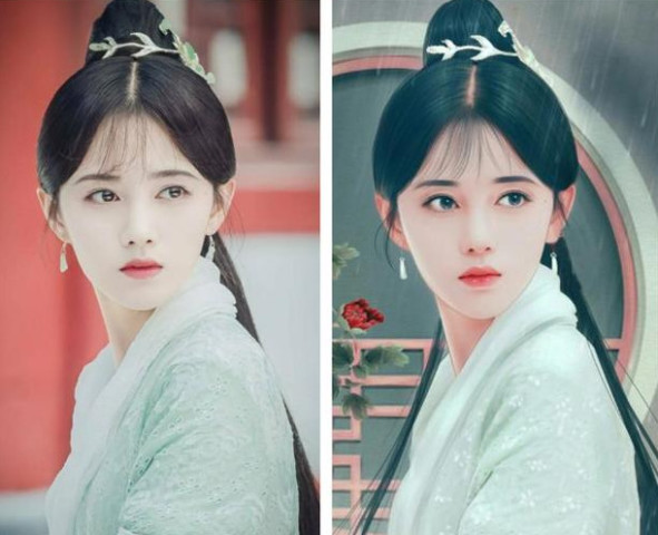 古装美女手绘图,刘诗诗好看,鞠婧祎第一美