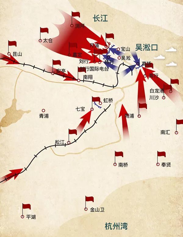解放上海战役1949年5月22日战况.制图 龚唯