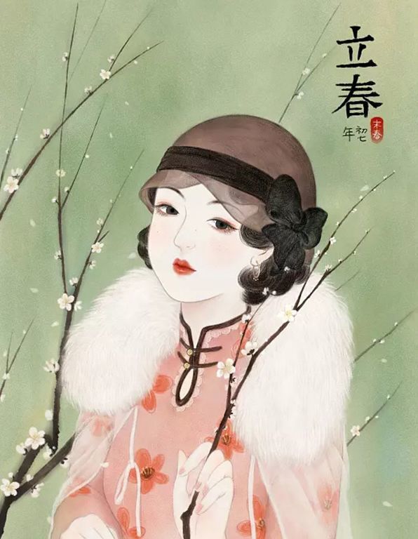 90后插画师笔下的民国美女,个个风情万种,美到窒息