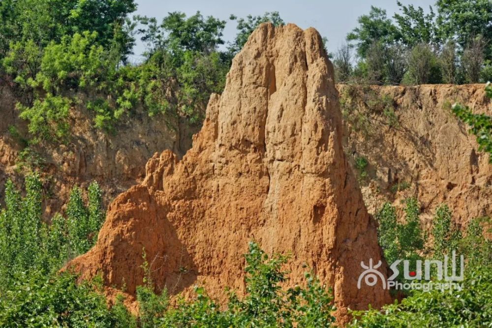 这片黄土沟壑底部比周围的地面下陷约30多米深,一座座刀锋般的片状土