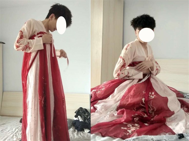 男生能有多娘?穿洛丽塔忍了,婚纱也忍了,看到汉服:女生都靠边