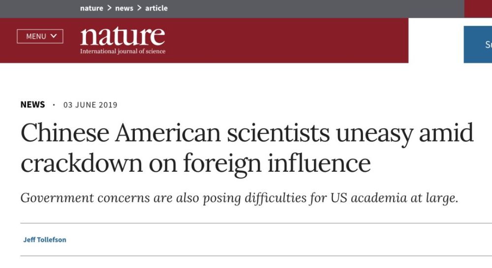 nature 美国打压华裔科学家有损学术开放 学术机构不该 当警察 看点快报