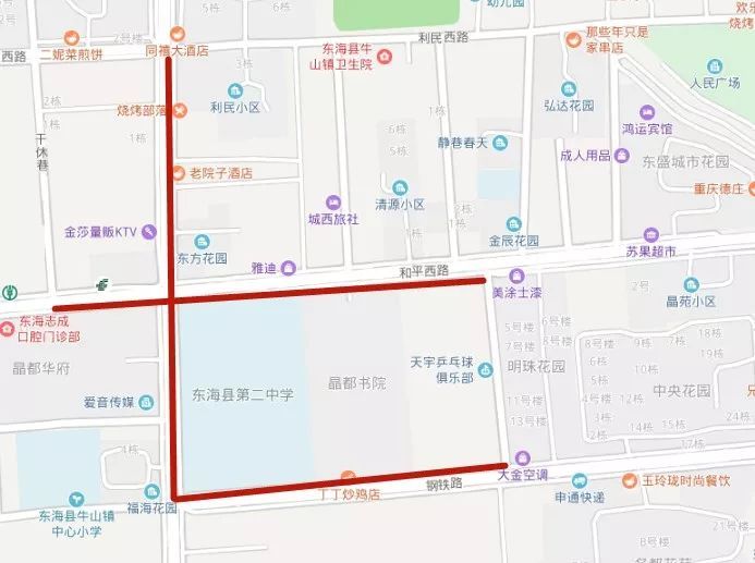 山路路口至幸福路路口,北辰路牛山路路口至幸福路路口6月8日管制路段