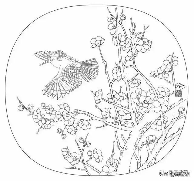 《戴胜迎春图》步骤图文
