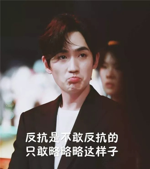 "朱一龙"趣味表情包,反抗是不敢反抗的,只敢略略略这样子