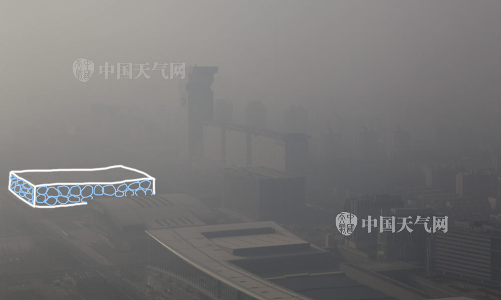 鸟瞰红色预警下的北京  地标消失不见 (组图)