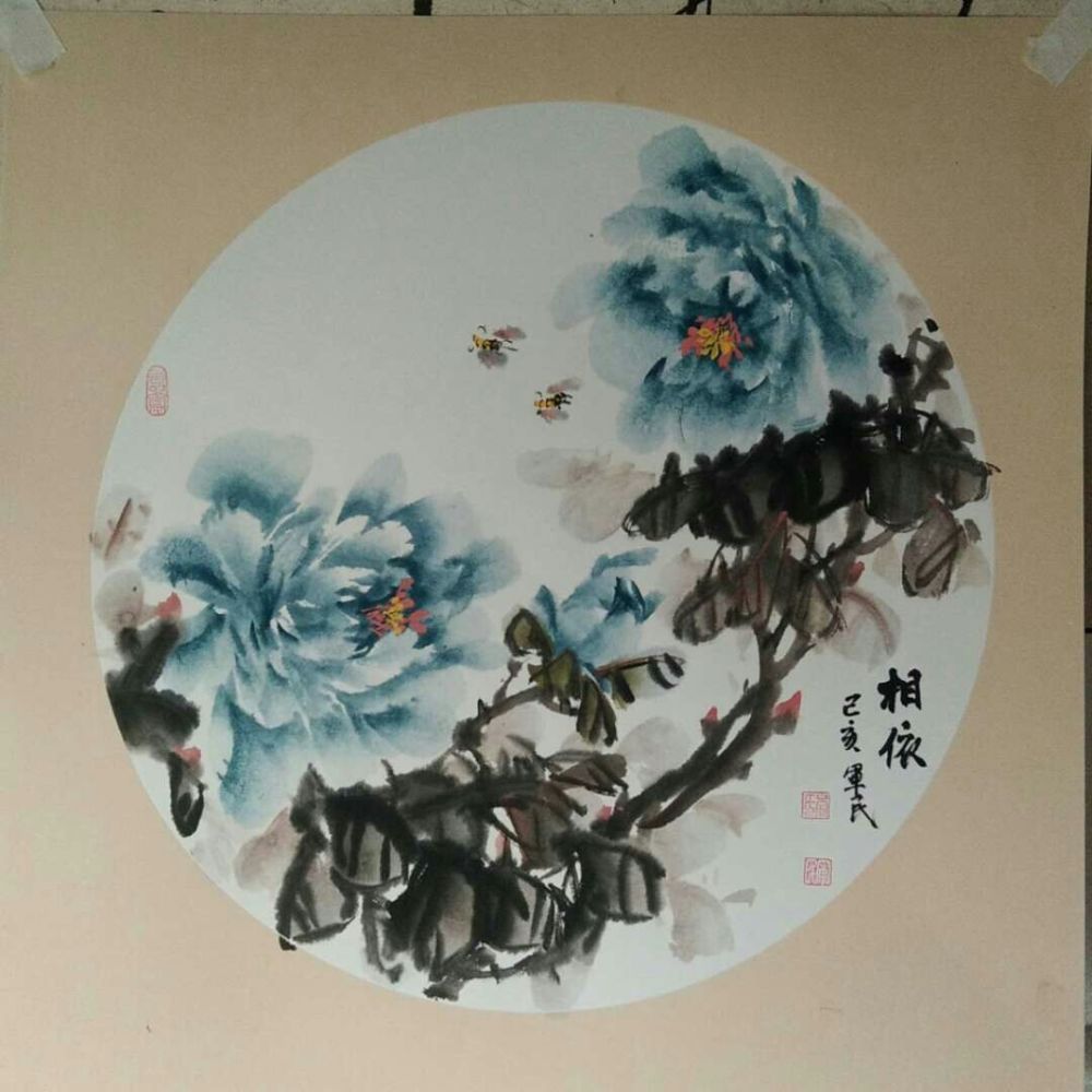 国色比西子,天香借东风,著名画家李军民国画牡丹作品欣赏