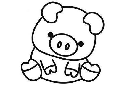 2019新年猪简笔画图片大全可爱 新年卡通小猪怎么画简单可爱