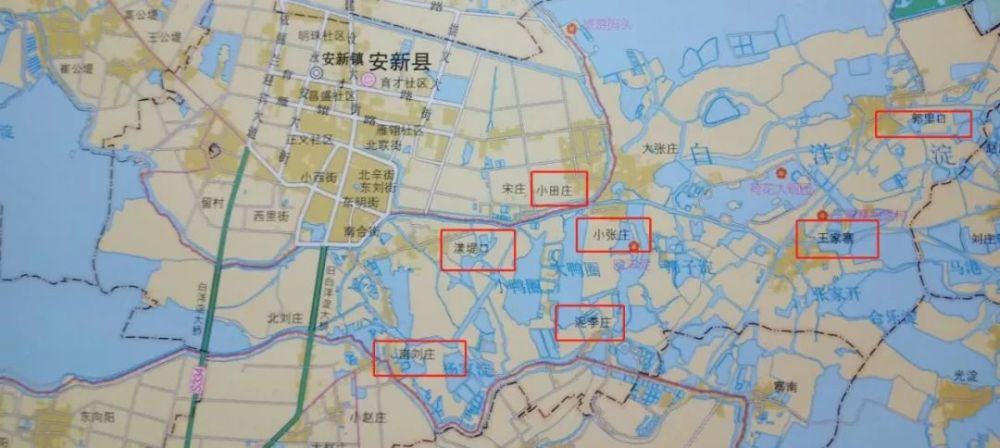 安新镇涉及八个村,漾堤口,小田庄,小张庄,南留庄,泥李庄,北刘庄,王家