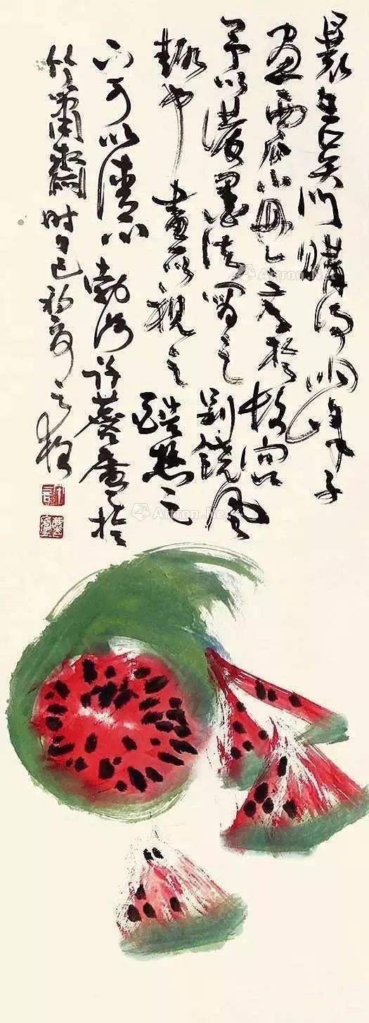 夏天赏国画里的西瓜,真解暑