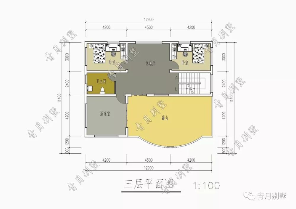 9×11.4米三层欧式乡村自建房,9卧室大露台