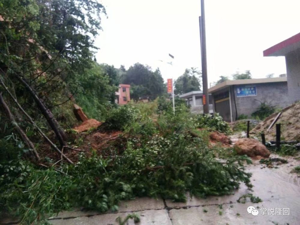 隆回县道x061线,罗洪黄金坳至孟公500米处山体滑坡,道路交通受阻