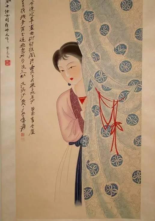 张大千仕女图欣赏