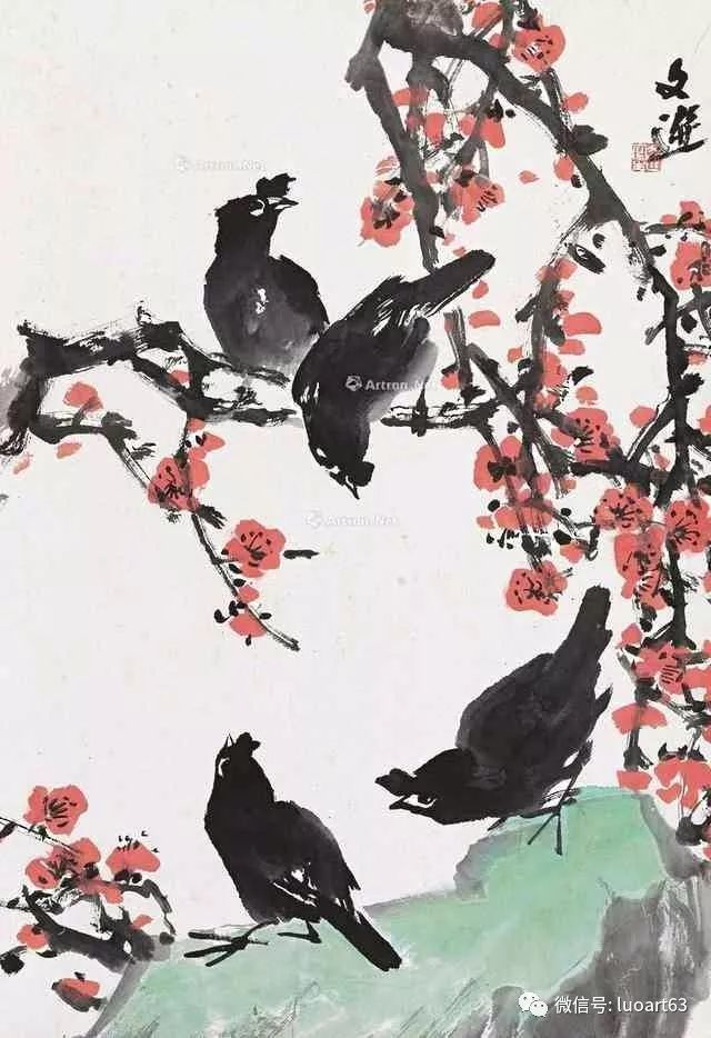 国画大师汤文选写意花鸟画欣赏