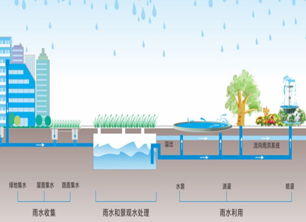 "海绵城市"雨水回收利用原理图