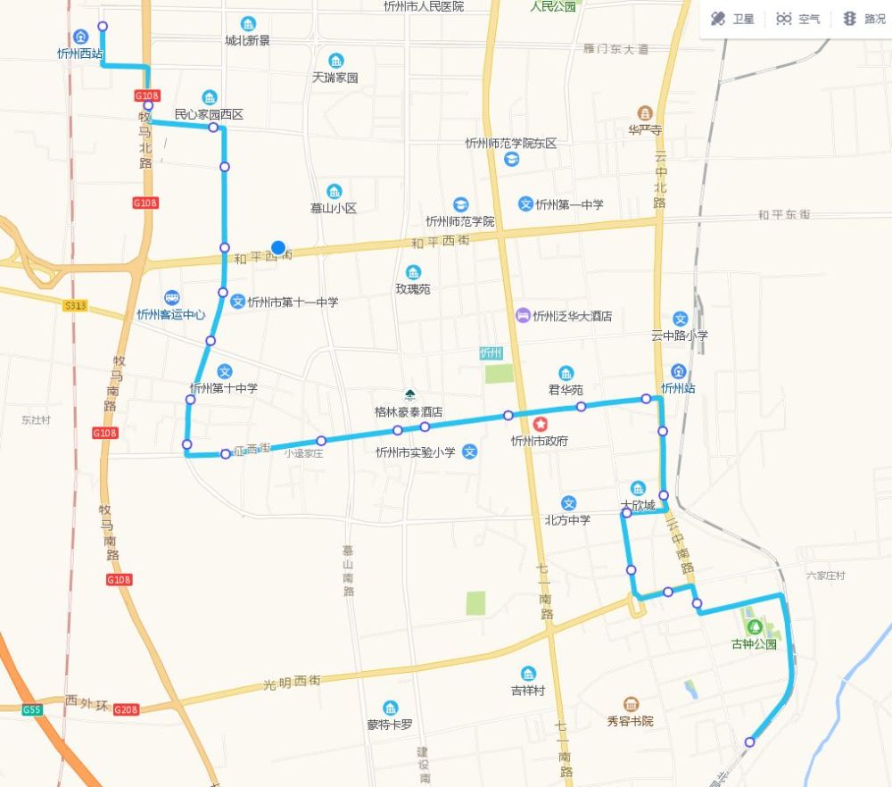 忻州城区最新公交线路图,赶快收藏!