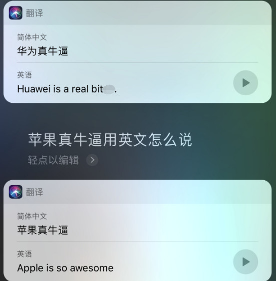 苹果siri骂人翻译的后续来了,网友:这个功能简直是