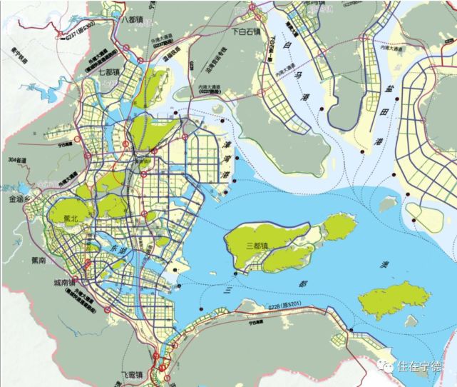 宁德市中心城区道路网规划图2014年-2030年