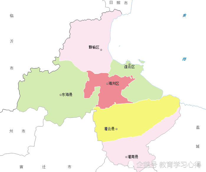 从地图上来看,连云港最发达的地方位于其中心地带.