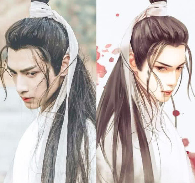 男星手绘图,薛之谦霸道总裁,王俊凯书生,看到蔡徐坤的