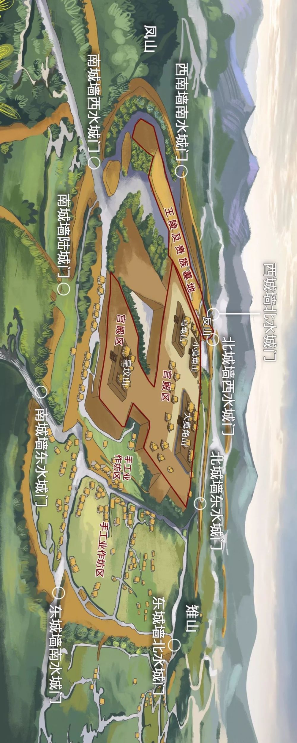 良渚古城规划示意图记者 谢俊 动画导演 曾瑞阳 美术 张妍 叶丛动画