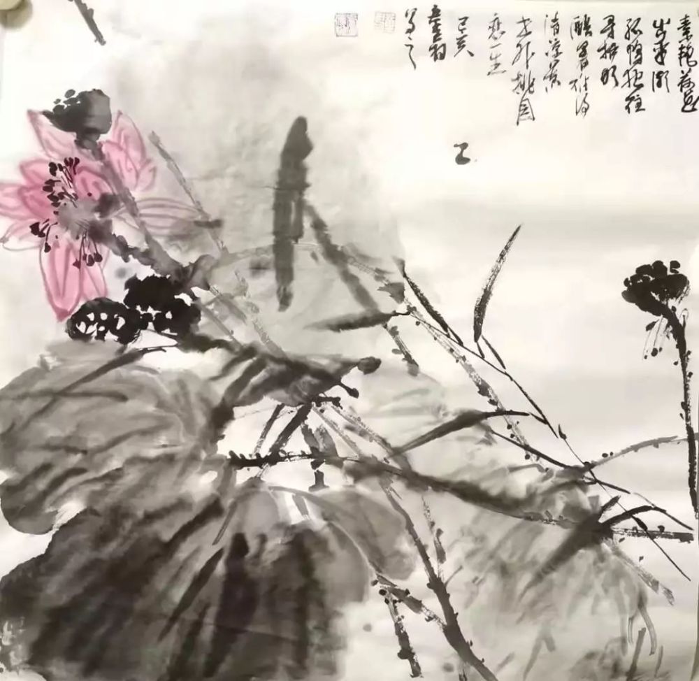 著名画家卢葆桐先生之卢氏水墨七绝·诉衷肠(下平七阳)秦敬国青山绿水