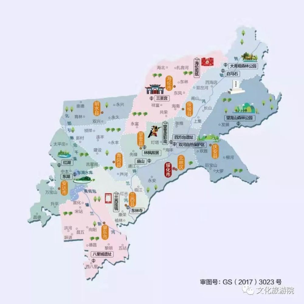 绥化市旅游地图