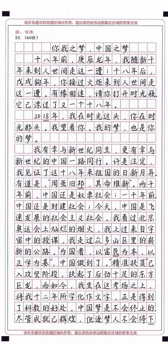 高考对字体要求很严,作文就有四个等级,字迹潦草的同学要注意了