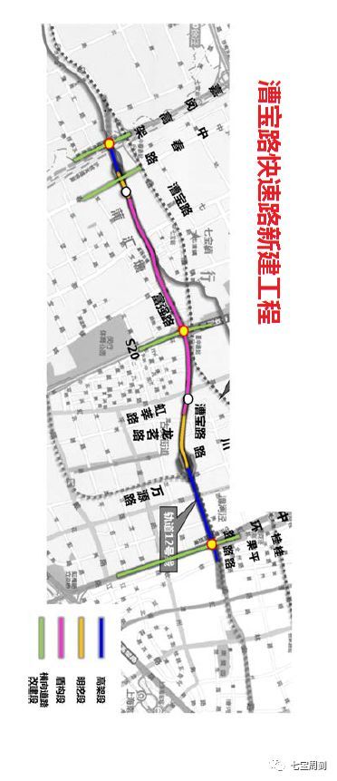 漕宝路快速路进入工程可行性设计阶段,七宝段大部分以