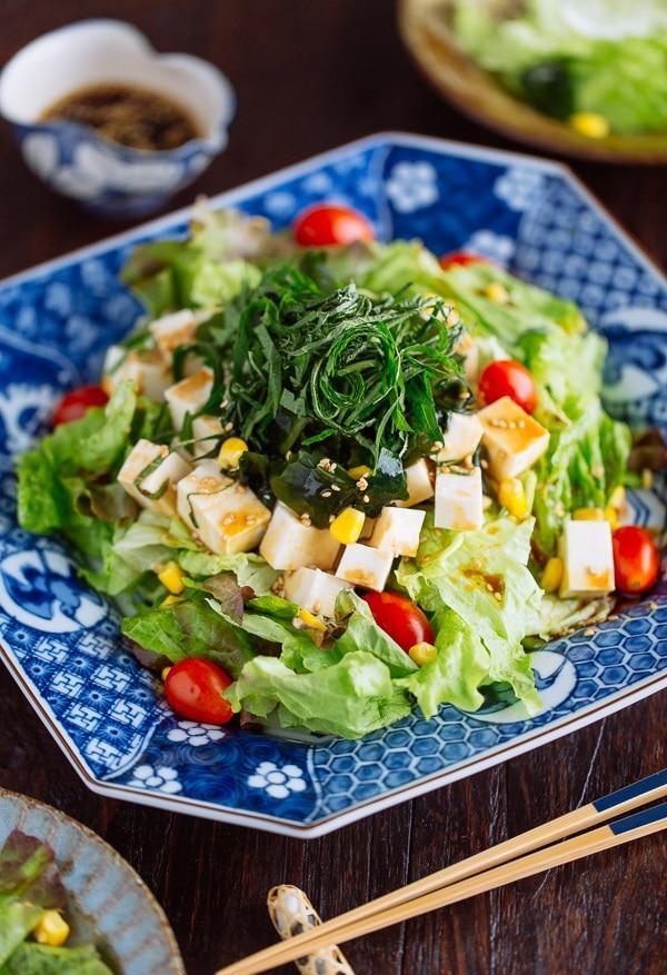 夏日清凉美食—日式芝麻柚子酱配豆腐沙拉,来上一口,清凉一夏