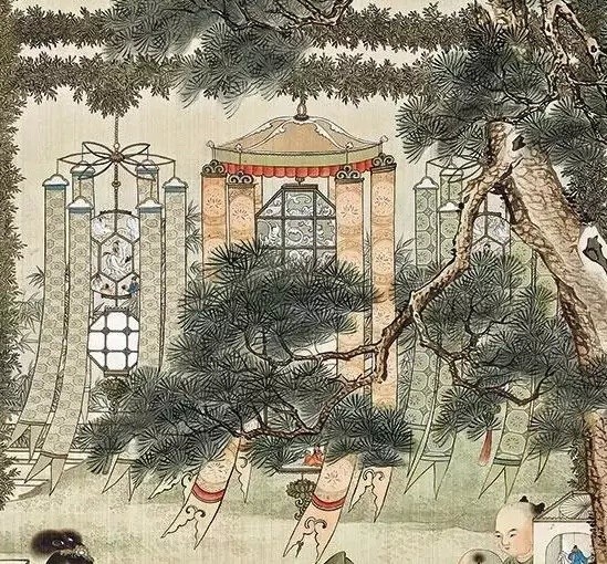 南宋李嵩所作《观灯图》,最为背景出现的宋时花灯,灯面绘图精细,制式