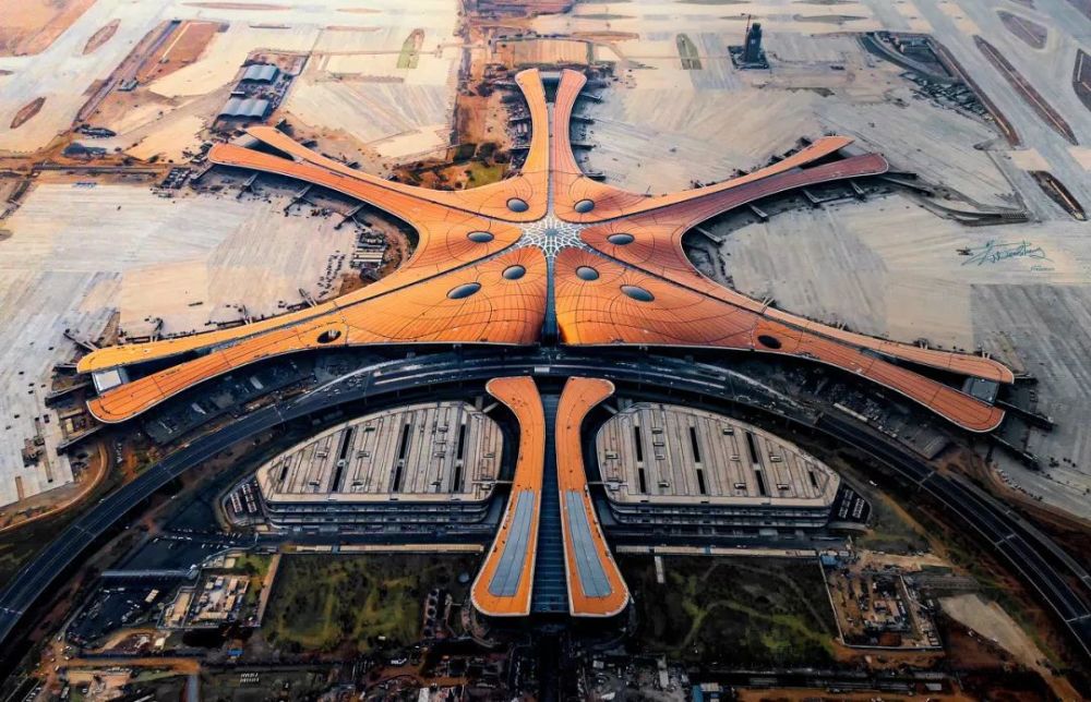 北京大兴国际机场实景俯瞰图