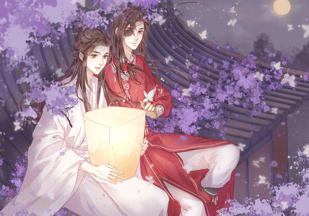 《天官赐福》谢怜的生日到了,画师的贺图好美,花花会