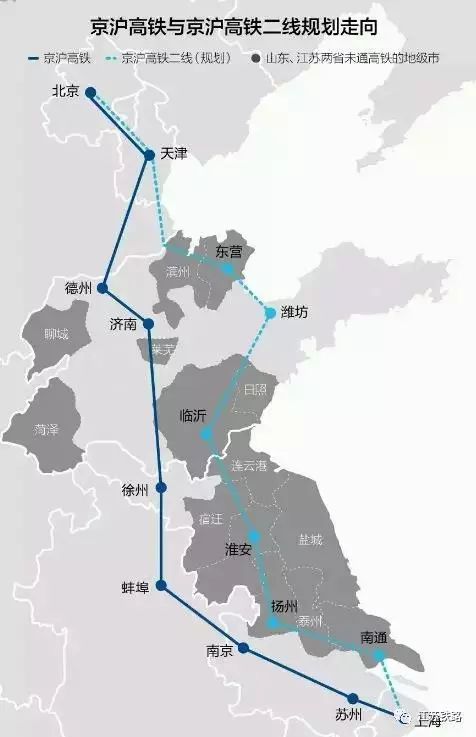 其中京津段利将利用京津城际或规划京滨城际南延至黄骅后至济青高铁