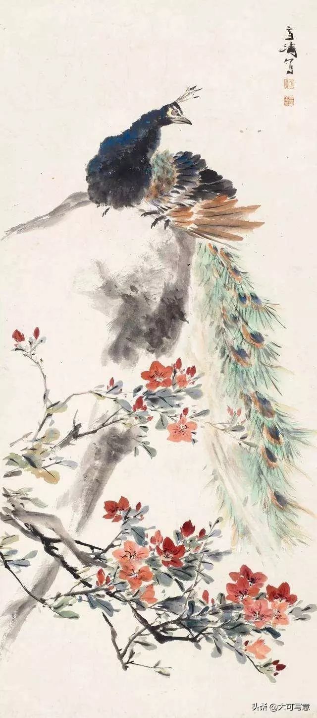 国画名家《孔雀图》品味审美
