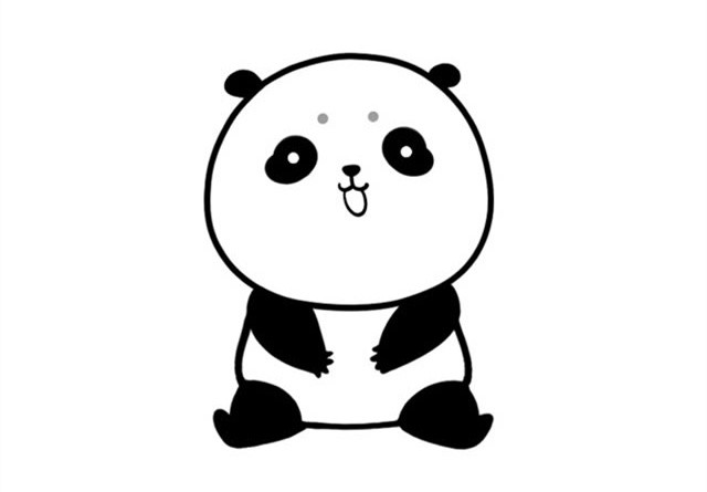 圣诞小熊猫简笔画
