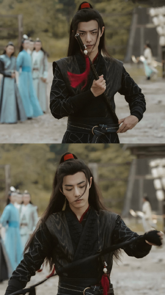 《陈情令》魏无羡壁纸:用黑丝带蒙着眼睛,一撇邪笑撩人心!