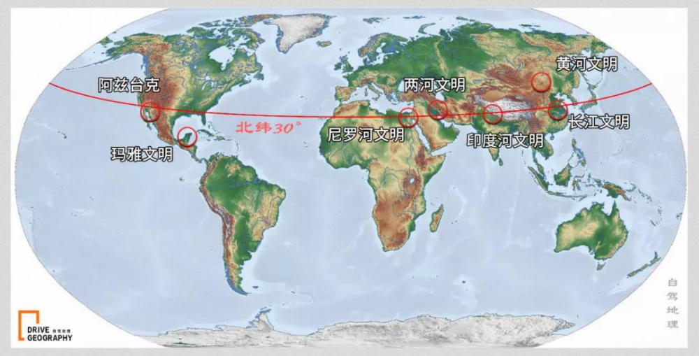世界未解之谜集中地带——北纬30°线,图by《中国自驾地理》