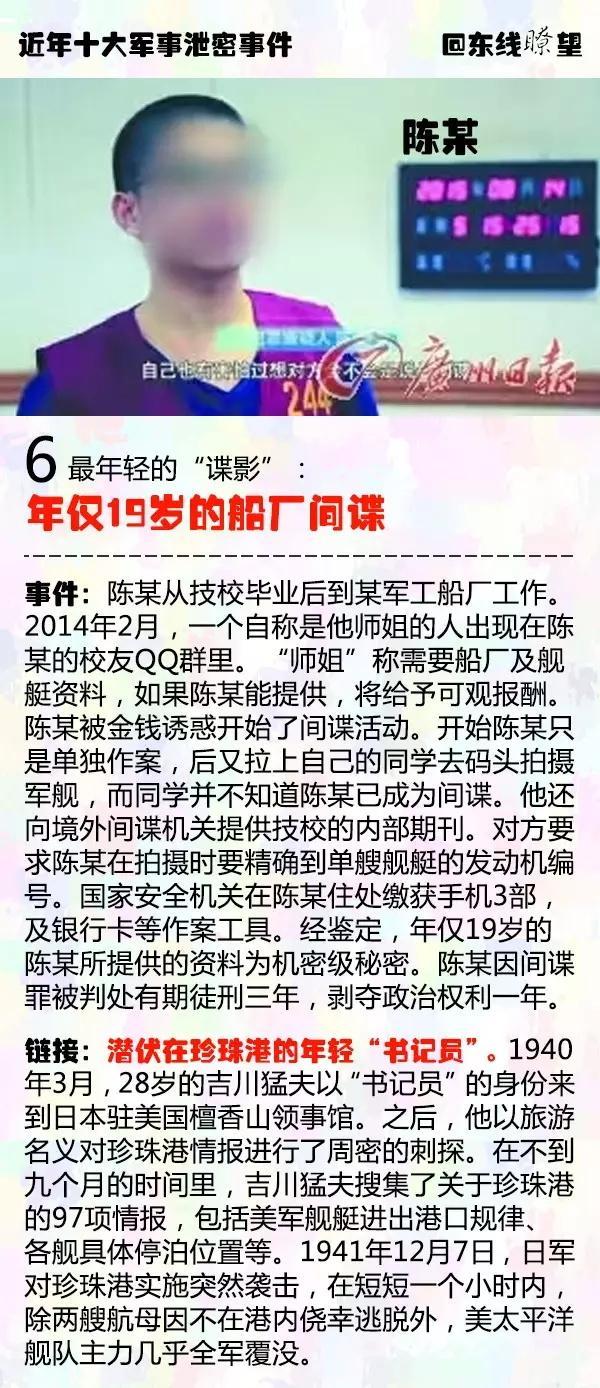 他们因为泄露军事秘密被严惩 有人已被判处死刑