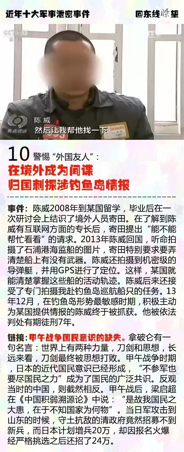 他们因为泄露军事秘密被严惩 有人已被判处死刑