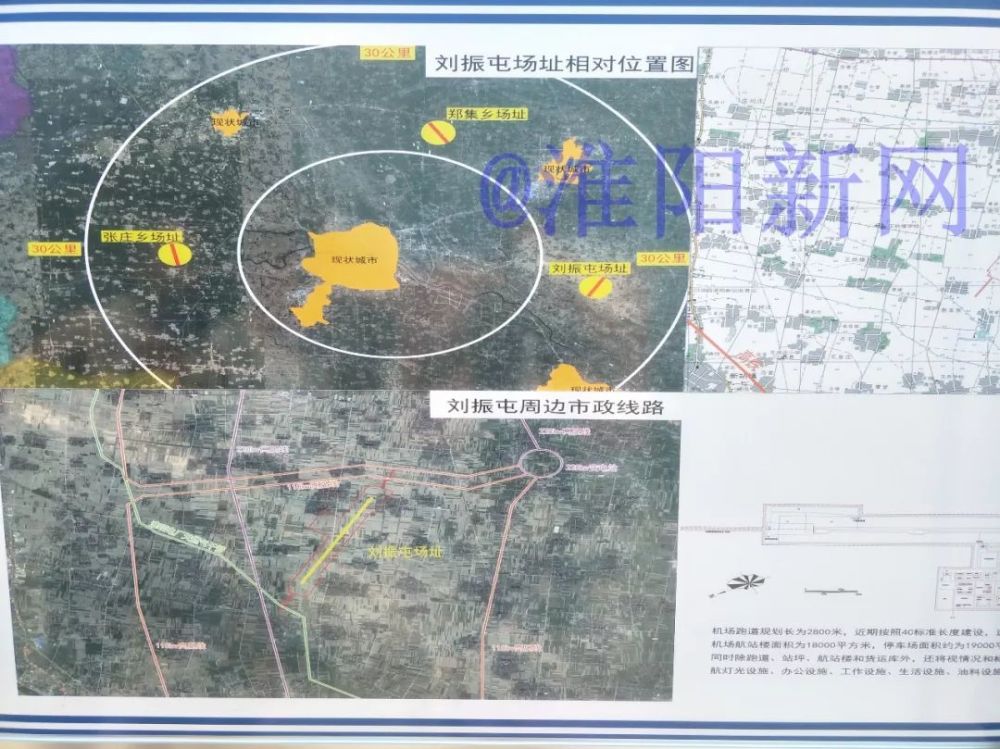 重磅淮阳刘振屯机场推荐方案总平面图曝光跑道长2800米航站楼18000