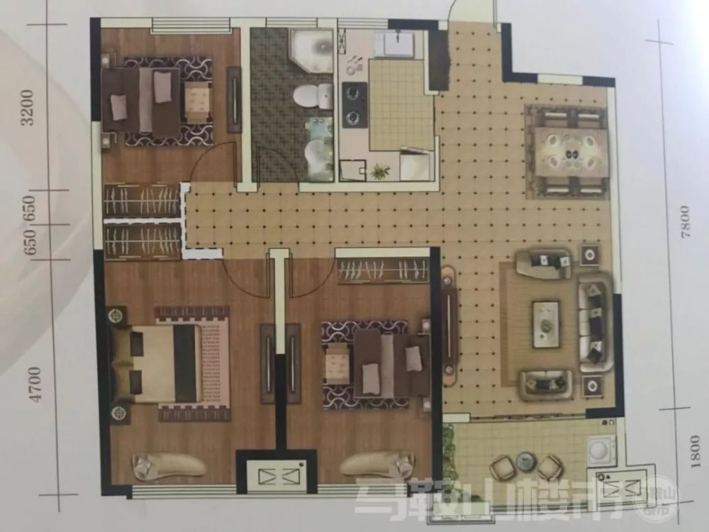 下面和大家分享一下东方城户型图 109m 3室2厅1卫