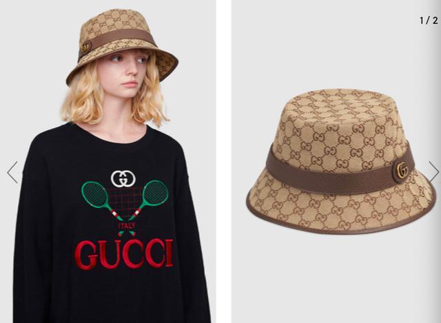 gucci最近上架了它的monogram图案渔夫帽,看到这顶帆布帽我就不淡定
