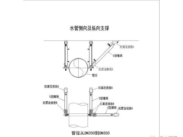 水管侧向及纵向支撑水管侧向及纵向支撑水管侧向支撑(钢结构)水管