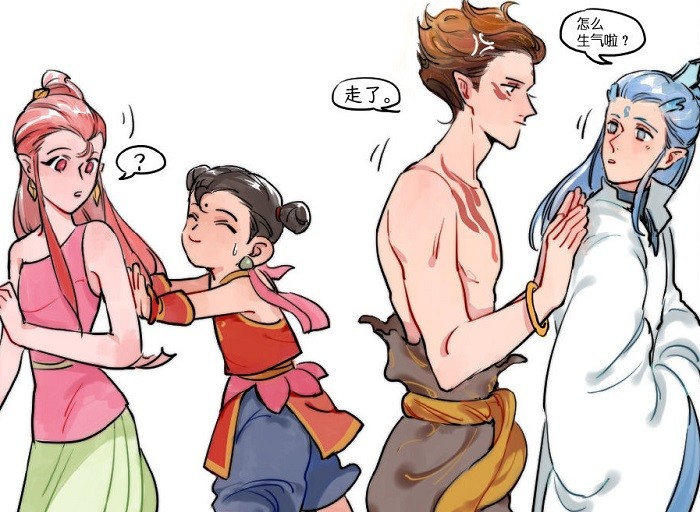 当魔童哪吒遇上哪吒传奇敖丙和小龙女聊天俩哪吒表情亮了