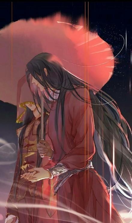 《天官赐福》福利壁纸:图二的花城撑伞守护谢怜,画面很温馨!