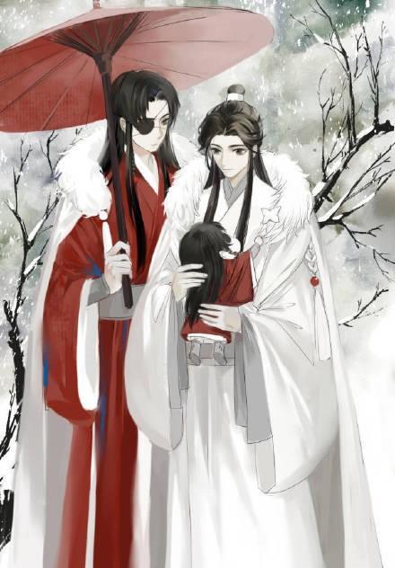 《天官赐福》福利壁纸:图二的花城撑伞守护谢怜,画面很温馨!