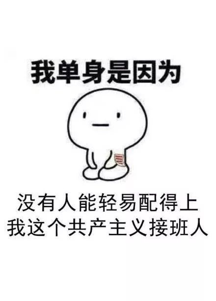 还有,我单身呢 是因为我要成为一名合格的社会主义接班人 其他影响我