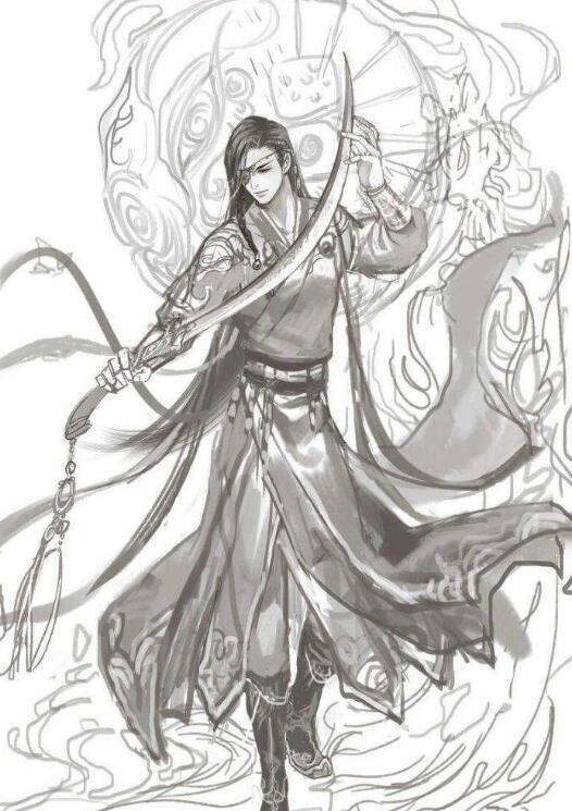 天官赐福插画末图谢怜持剑单手抱着小花城妥妥的太子范